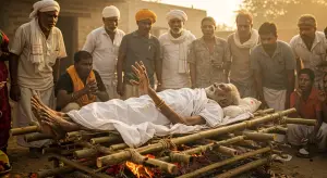 जिंदा बुजुर्ग को मृत घोषित: हरियाणा में अंतिम संस्कार की तैयारी के बीच चमत्कार, अर्थी पर आई साँस!