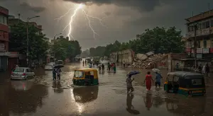 देशभर में मौसम का कहर: दिल्ली में बाढ़ और जाम, बिहार-झारखंड में बिजली गिरने से 7 की मौत, जम्मू-कश्मीर में दीवार गिरी