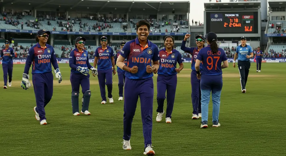 भारत ने इंग्लैंड को 2-1 से हराकर सीरीज पर किया कब्जा: तीसरे वनडे में 13 रन से दी मात; क्रान्ति गौड़ ने झटके 6 विकेट