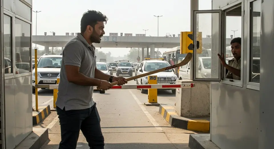 टोल प्लाजा पर विधायक के भतीजे की दबंगई: टैक्स मांगने पर हॉकी स्टिक से धमकाया, कहा- ‘गाड़ियां नाम पर निकलेंगी’
