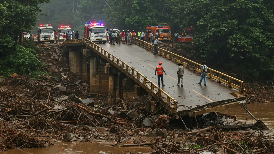 Under-Construction Bridge Collapses in Kozhikode, Worker Injured