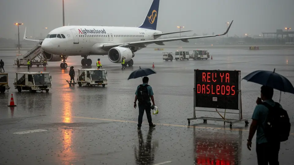 Monsoon Fury Grips Ahmedabad: Airport Operations Halted, Orange Alert Issued
