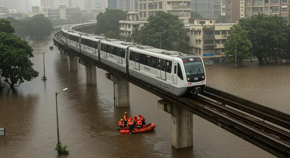 मुंबई में लगातार तीसरे दिन स्कूल-कॉलेज, दफ्तर बंद:34 ट्रेनें कैंसिल, मोनोरेल से यात्रियों का रेस्क्यू; UP के 100 से ज्यादा गांवों में बाढ़