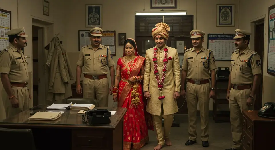 वायरल वीडियो: अनोखी शादी! थाने में सात फेरे, न पंडित, न बैंड-बाजा, पुलिसवाले बने बाराती