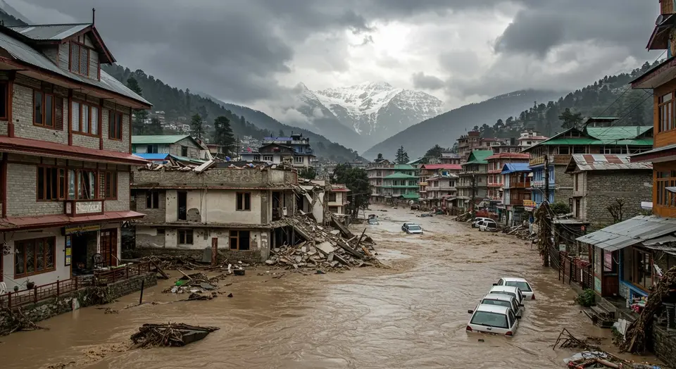 धर्मशाला में ढही 3 मंजिला इमारत, घरों में घुसा पानी; लाहौल-स्पीति में भारी बर्फबारी के बाद 9 जिलों में स्कूल बंद