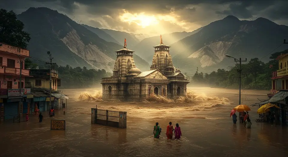 राजस्थान में बाढ़ जैसे हालात, 8 जिलों में स्कूल बंद:प्रयागराज में गंगा चौथी बार लेटे हनुमानजी तक पहुंची; अरुणाचल प्रदेश में गाड़ियों पर लैंडस्लाइड