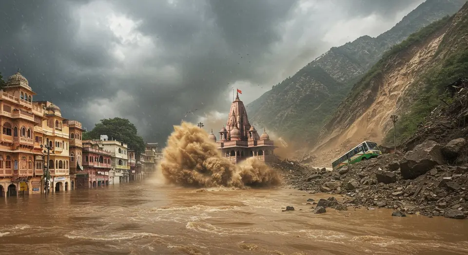 राजस्थान में बाढ़ जैसे हालात, 8 जिलों में स्कूल बंद:प्रयागराज में गंगा चौथी बार लेटे हनुमानजी तक पहुंची; हिमाचल में बस पर लैंडस्लाइड