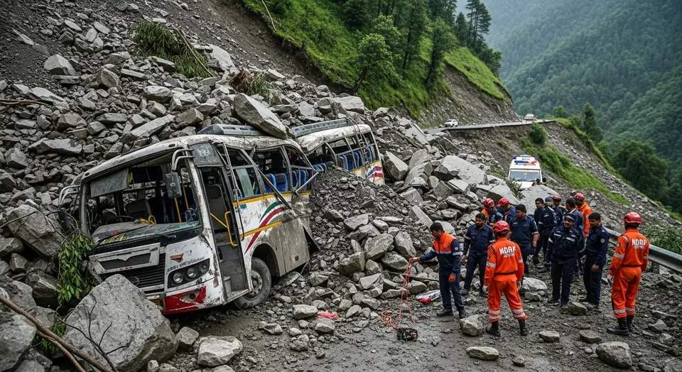 मंडी में भूस्खलन और बस दुर्घटना का कहर: 9 की मौत, 15 घायल; 7 सितंबर तक स्कूल-कॉलेज बंद