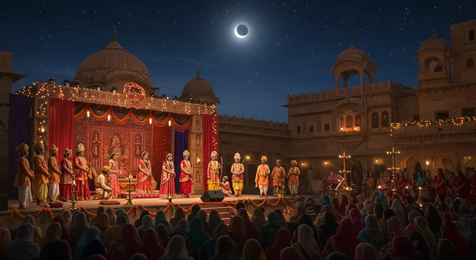 रामनगर की ऐतिहासिक रामलीला में चौथी बार रुका रामजन्म, चंद्रग्रहण बना मुख्य वजह