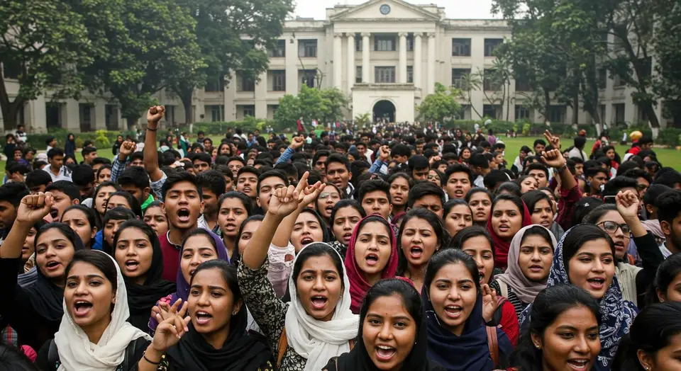 बांग्लादेश में हिजाब को लेकर तेज हुई बहस: ढाका विश्वविद्यालय में छात्र-छात्राओं ने की जोरदार नारेबाजी, प्रशासन पर दबाव