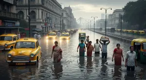 कोलकाता में भारी बारिश से बाढ़, 7 की मौत:सड़कों पर 3 फीट तक पानी, फ्लाइट्स-मेट्रो सेवा प्रभावित; हावड़ा में रेलवे ट्रैक डूबा