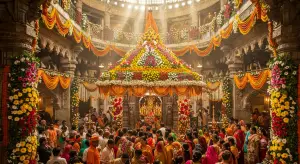 नवरात्र में फूलों की सुगंध से महका वैष्णो देवी धाम, देसी-विदेशी पुष्पों से सजा दरबार, उमड़ी भक्तों की भीड़