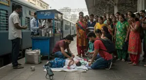 मुंबई स्टेशन पर ‘वीडियो कॉल डिलीवरी’: युवक ने चायवाले से ली कैंची, डॉक्टरों के निर्देश पर काटी नाल; चश्मदीद बोले – ये है ‘असली रैंचो’