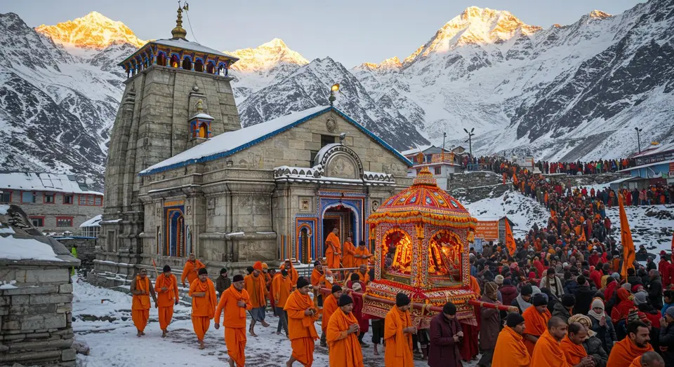 केदारनाथ के कपाट आज होंगे बंद, गर्भगृह की पूजा संपन्न:55 किलोमीटर की यात्रा कर बाबा उखीमठ पहुंचेंगे, इस साल 17 लाख से ज्यादा श्रद्धालु पहुंचे