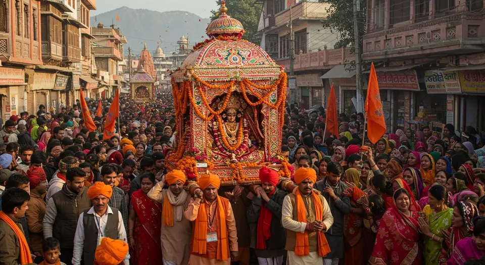केदारनाथ डोली का रामपुर में भव्य स्वागत: कपाट बंद होने के बाद 8 घंटे में तय की 26 KM की पैदल यात्रा, शाम को पहुंचेगी शीतकालीन गद्दीस्थल