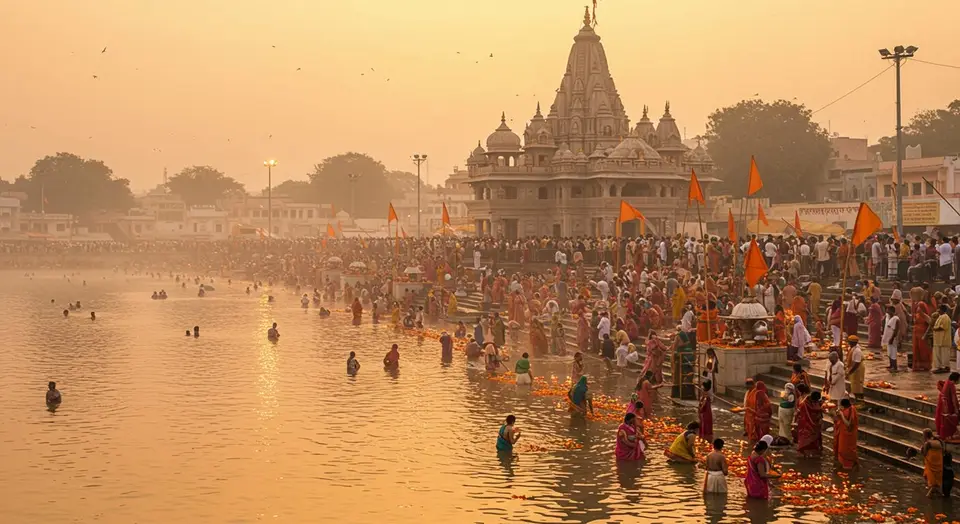 अयोध्या में कार्तिक पूर्णिमा का महापर्व: सरयू में लाखों डुबकी, राम मंदिर में उमड़ी श्रद्धा की लहर
