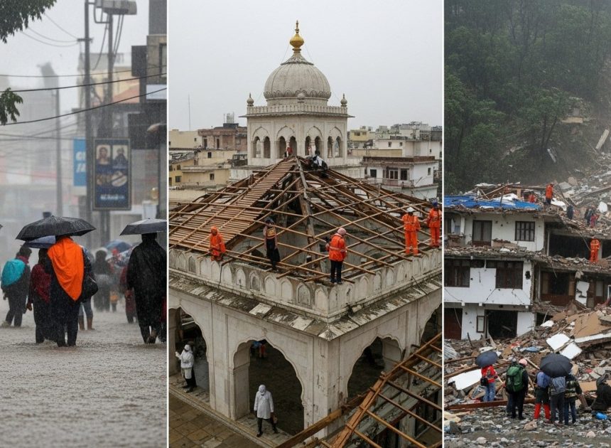 भारी बारिश का कहर: चारधाम यात्रा स्थगित, अजमेर दरगाह में हादसा, हिमाचल में 13 की मौत