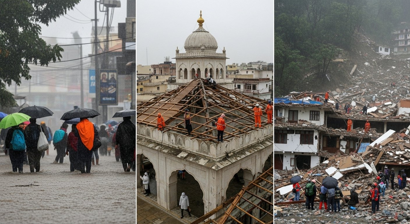 भारी बारिश का कहर: चारधाम यात्रा स्थगित, अजमेर दरगाह में हादसा, हिमाचल में 13 की मौत