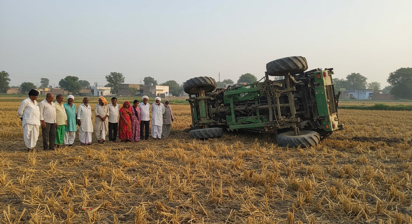 Mirzapur: Tragic Accident - Uncontrolled Tractor Overturns, Two Dead Including Driver, Area Plunged Into Mourning