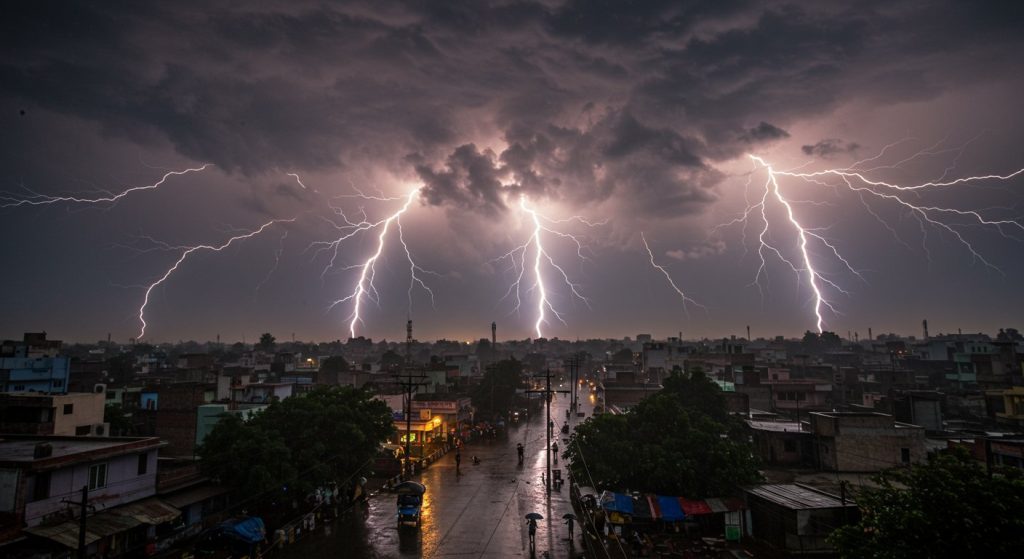 UP on Alert for Sky-Borne Disaster: Special Warning Issued Today for Heavy Rain and Lightning in 18 Districts!