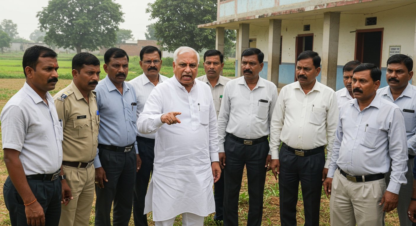Agriculture Minister's Temper Flares in Banda: Officials Severely Reprimanded, Causing a Stir!