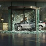 Bareilly: Car crashes into Ramada Hotel, breaking glass gate; footage goes viral after settlement.