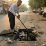 Municipal Commissioner Steps Out For Morning Walk, Spots Filth, Picks Up Shovel To Clean Drain Himself – Story Goes Viral In Bareilly.