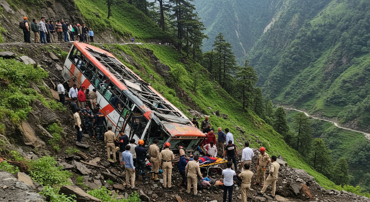 हिमाचल: मंडी में भीषण बस हादसा, रोडवेज बस खाई में गिरी; 5 की मौत, 25 घायल