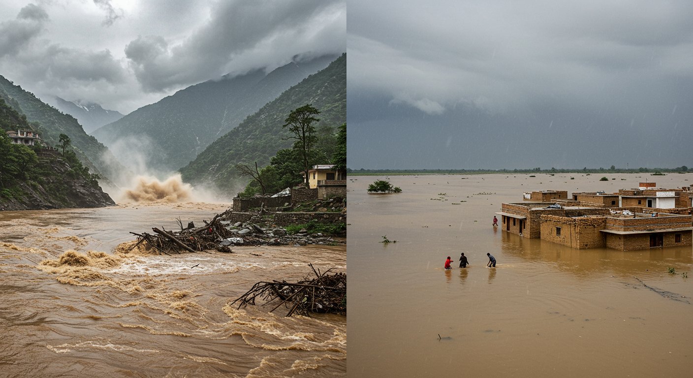 Cloudburst in Mandi, Himachal, 3 Dead: Flood-like Situation in Rajasthan, Over 20 Villages Submerged; Heavy Rain in 5 States Including MP