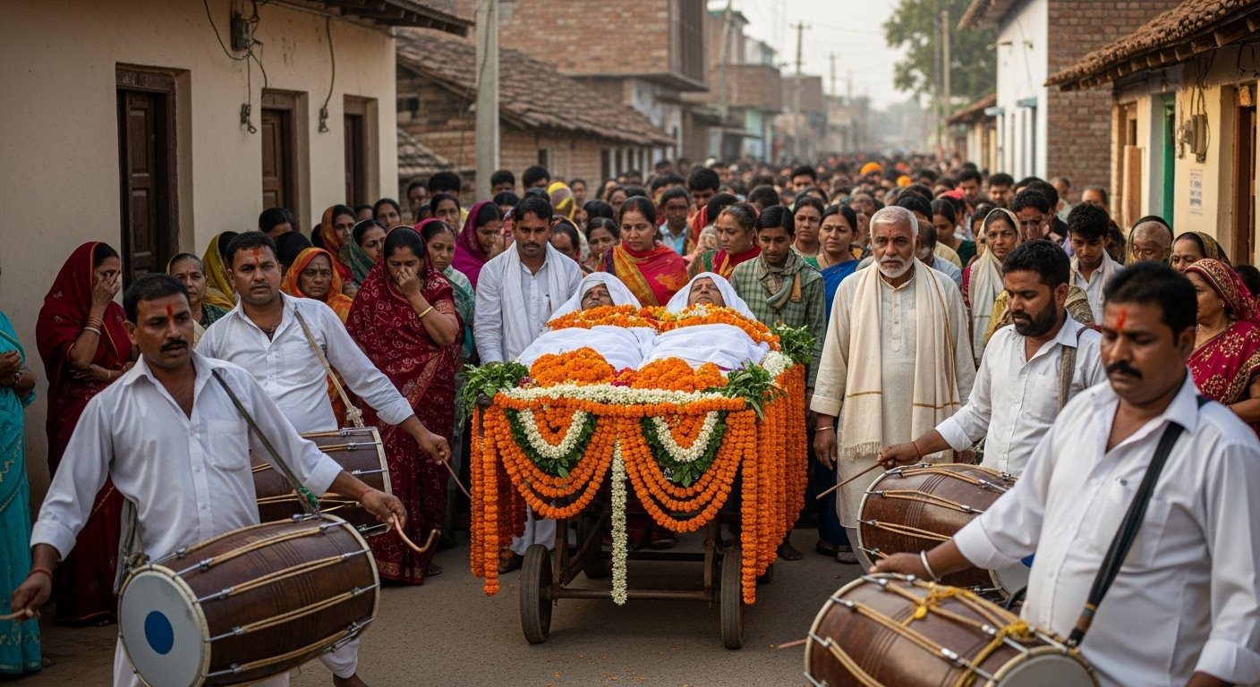Haryana: Couple Dies Within 30 Minutes; Husband Succumbs to Shock After Wife's Demise, Given a Farewell with Drums and Music.