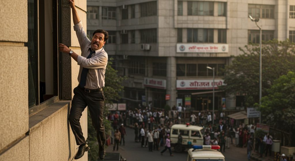 100 Crore Bank Fraud in UP: Clerk Dangles From Ninth Floor Seeing Police, High-Voltage Drama Lasts For Hours