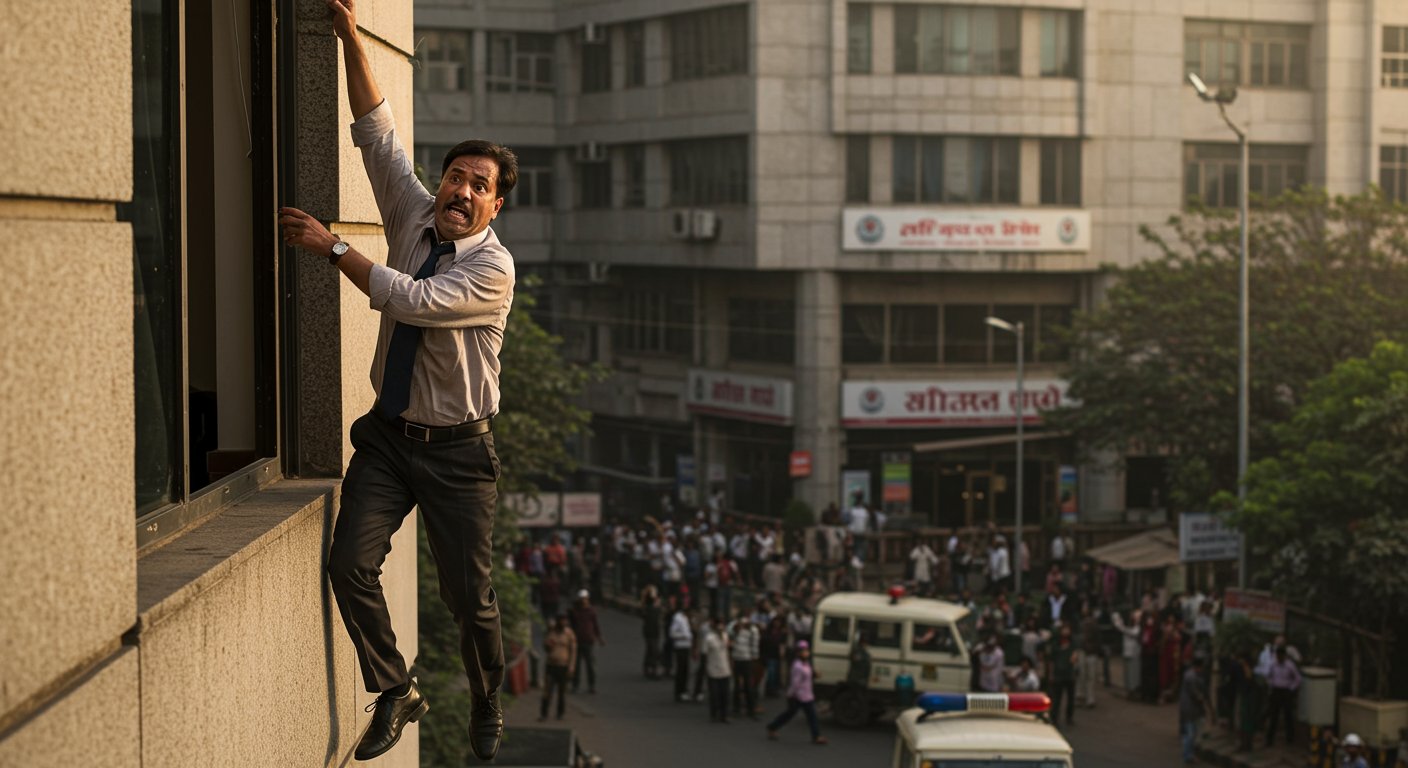 100 Crore Bank Fraud in UP: Clerk Dangles From Ninth Floor Seeing Police, High-Voltage Drama Lasts For Hours