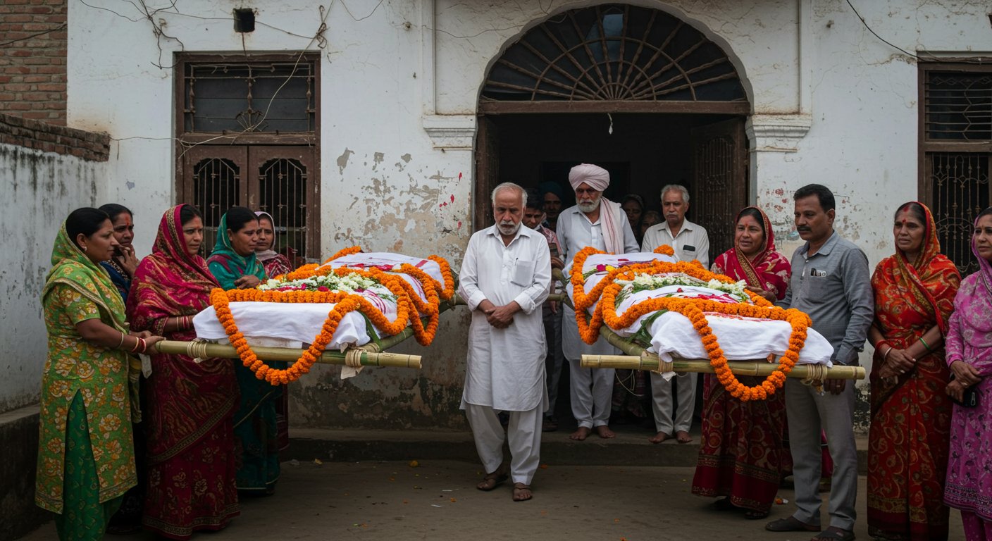 Haryana's Heart-wrenching Incident: Father unable to bear the shock of his son's death; father and son's two biers carried out from home on the same day.