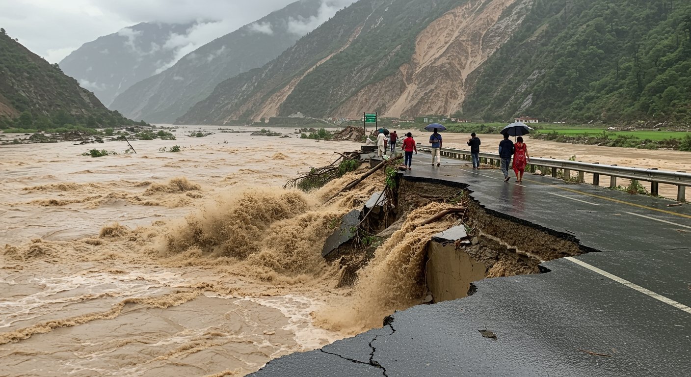 Flood Situation in MP, Schools Closed in Two Districts: Highway Washed Away in Sawai Madhopur, Rajasthan; Landslide in Uttarakhand, Kedarnath Trekking Route Closed