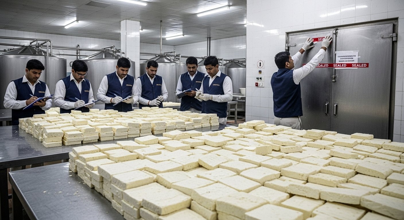 रक्षाबंधन से पहले यूपी में बड़ा एक्शन: 600 किलो मिलावटी पनीर पकड़ा गया, डेयरी सील!