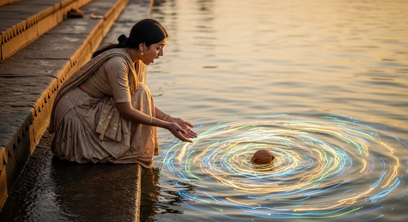 The moment a coconut was offered in the Ganges, 'this spectacle' unfolded: The scene changed in the blink of an eye, video viral!
