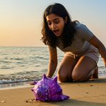 Astonishing Purple Conch Shell Found While Strolling on the Seashore; Girl's Discovery Shocks the World!