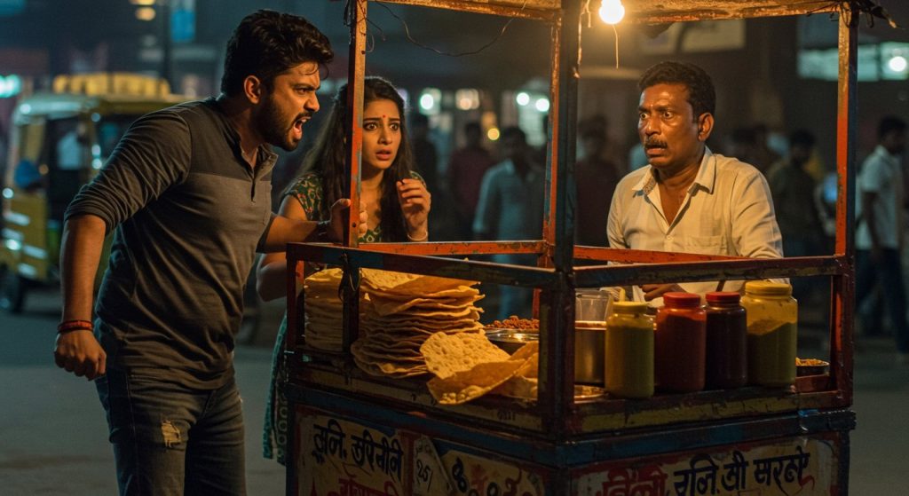 Enraged Boyfriend Thrashes Street Vendor For Not Giving Girlfriend Dry Papdi; Video Goes Viral