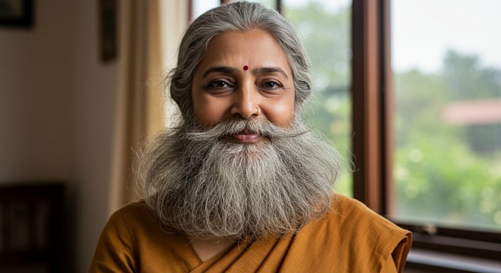 Woman Develops Beard Due to Illness, Bravely Accepts It, Story Goes Viral!