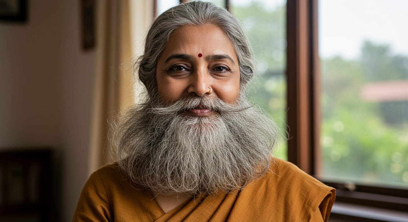 Woman Develops Beard Due to Illness, Bravely Accepts It, Story Goes Viral!