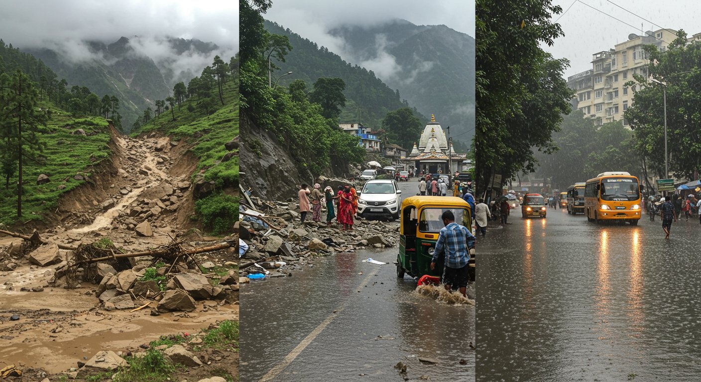 देशभर में कुदरत का कहर: हिमाचल में लैंडस्लाइड से पति-पत्नी की जान गई, वैष्णो देवी मार्ग पर 4 श्रद्धालु घायल; मुंबई में मूसलाधार बारिश से सड़कों पर पानी भरा
