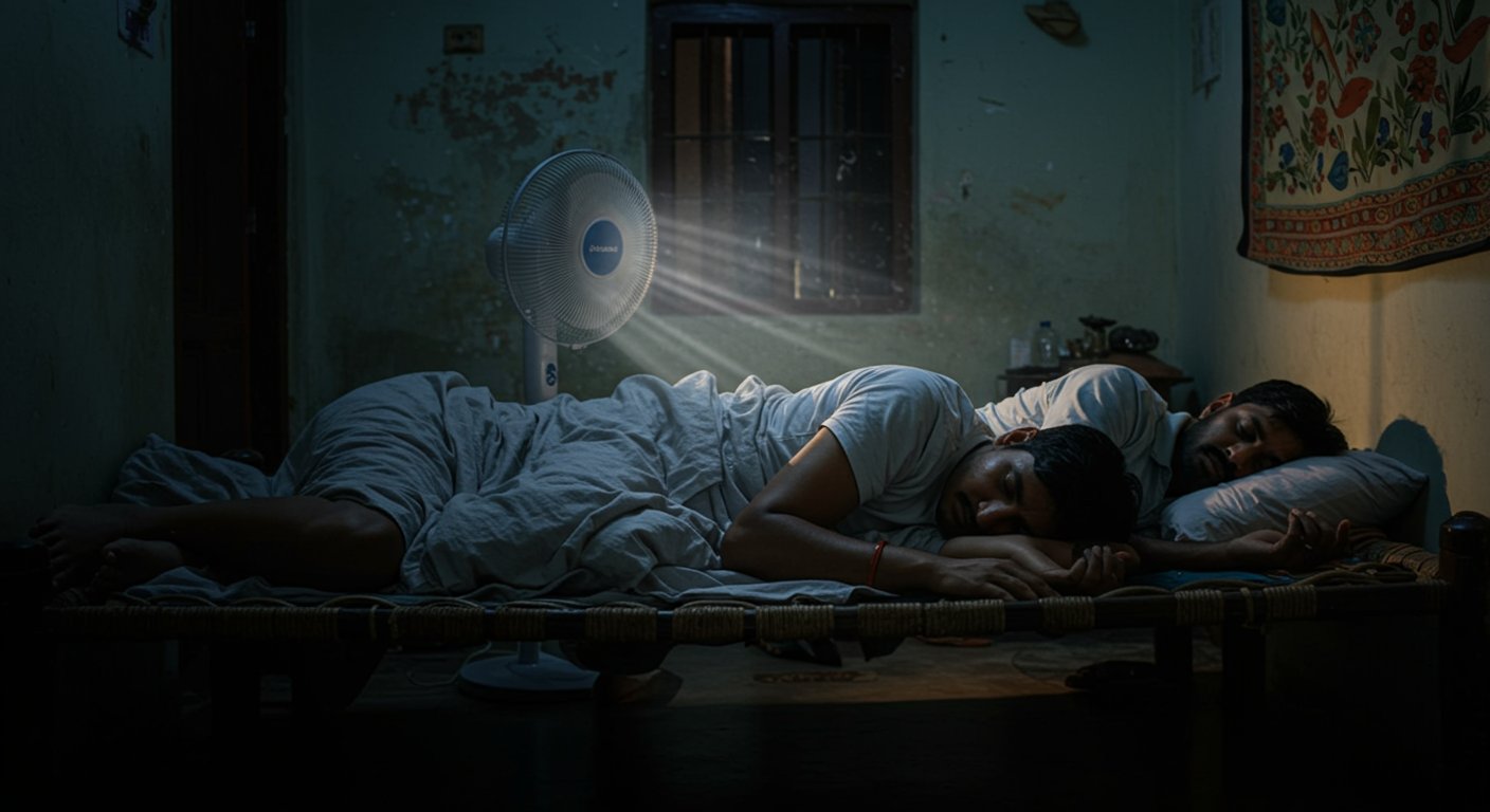 Unique Sleep of Three People Around One Fan: You'll Be Stunned by This Desi Jugaad for Heat Relief!