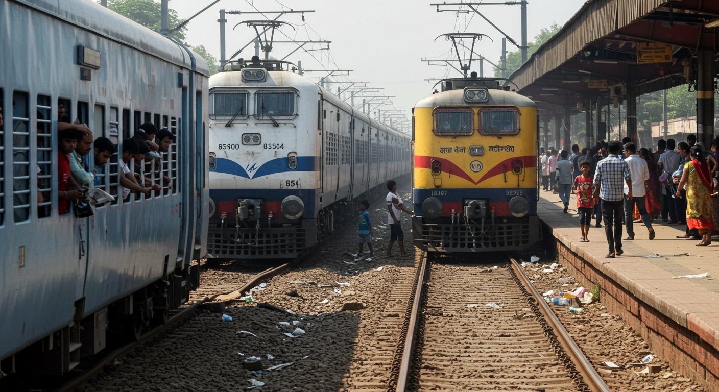 Chaos in Kanpur due to Railway Block: Vande Bharat and Swarna Shatabdi Stranded for Two Hours, Passengers Distressed