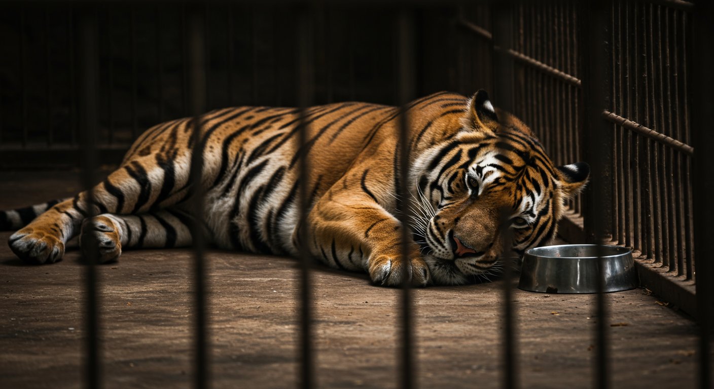 Fierce Tigress in Kanpur Zoo Quiets Down: The One Who Hunted Three in Pilibhit Is Now Not Even Eating