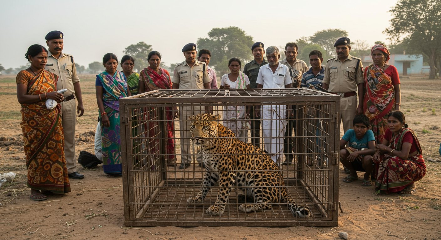 Leopard Captured in Hafizganj, Bareilly: One Month of Terror Ends, Lured into Cage by a Hen