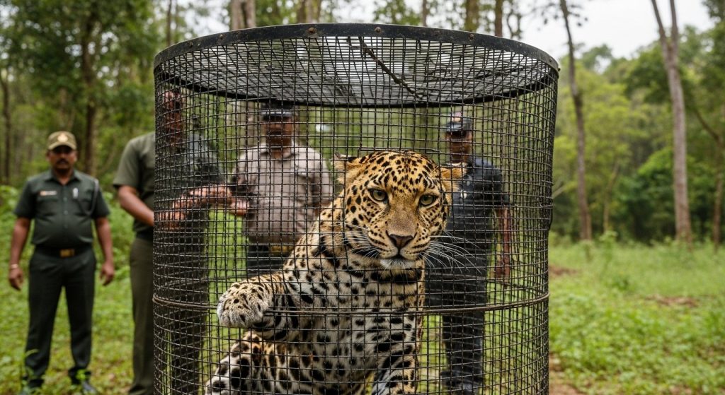 leopard-that-spread-panic-in-keralas-wayanad-caught-moved-to-care-centre-featured