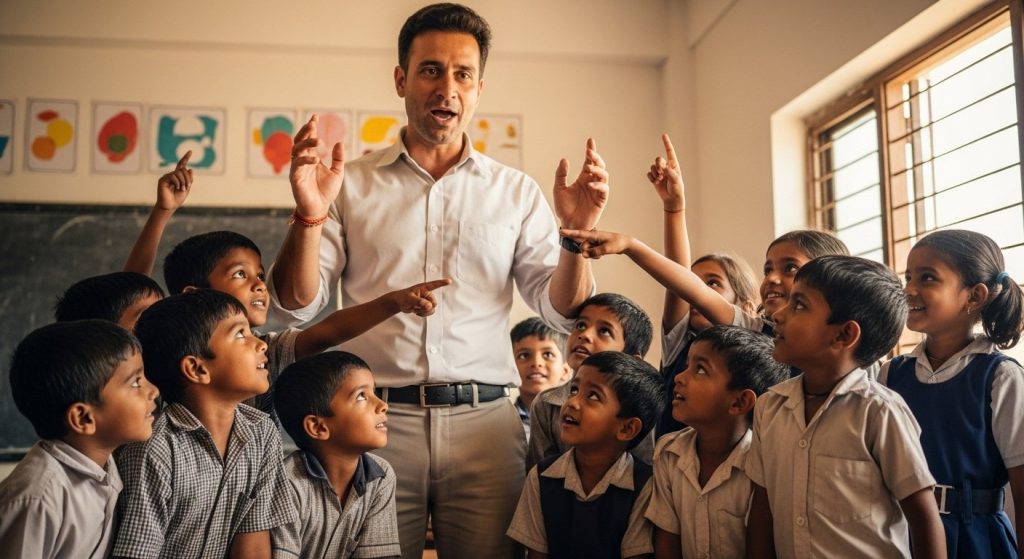 Sagar Teacher's Amazing Feat: Made Children Smart with 'Akshar-Akshar Jode Hum...' Song, Video Goes Viral!
