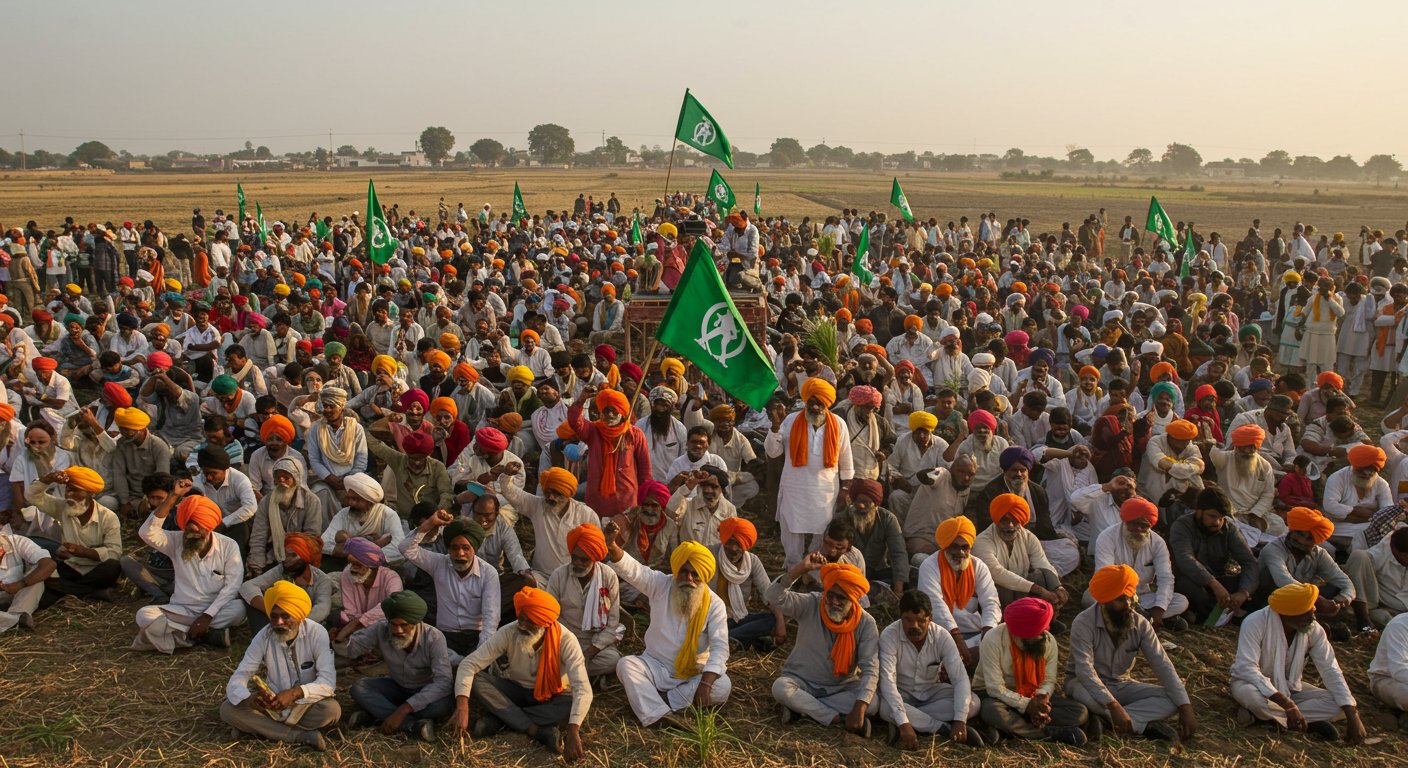 Farmers' Big Announcement: BKU's Mahapanchayat Decides – Will Start Cultivating Land If Outstanding Compensation Not Received by September