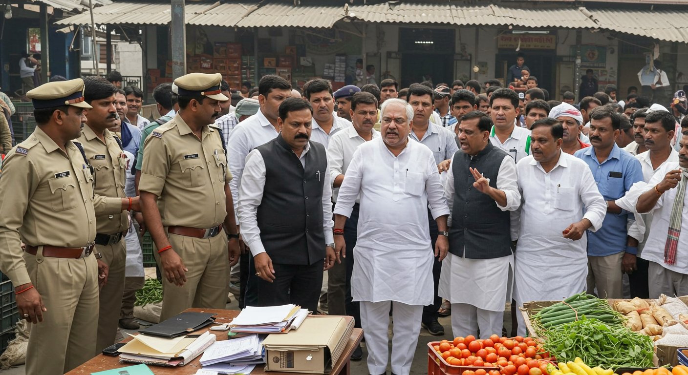 Moradabad Mandi Secretary Beaten: MLA Enraged Over Encroachment Removal, Office Vandalized, Police Deployed in Premises