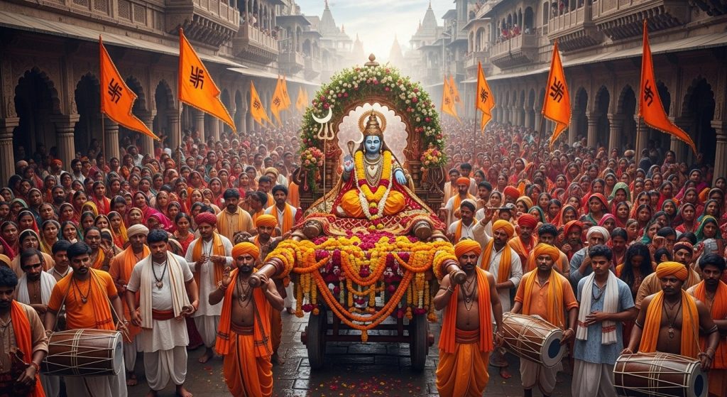 Third Monday of Sawan: Procession Taken Out in Ujjain; Mahakal Emerges in Chandramauleshwar Form for Darshan; 3 km Long Queues of Devotees in Kashi